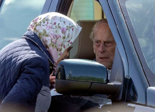 Prince Philip visibly frail and struggling after crash