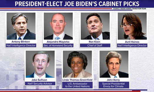 Biden unveils first cabinet members